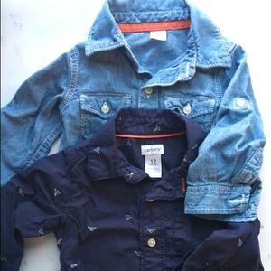 Carter’s EUC Chambray paper air plane button up